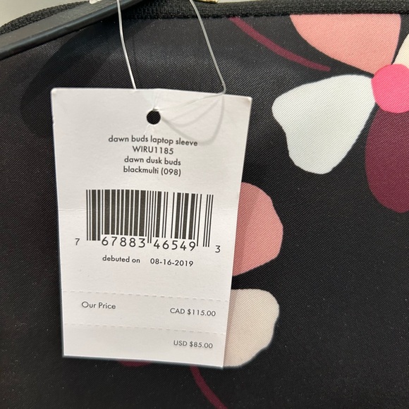 Kate Spade Black and Floral Laptop Bag - Picture 3 of 7